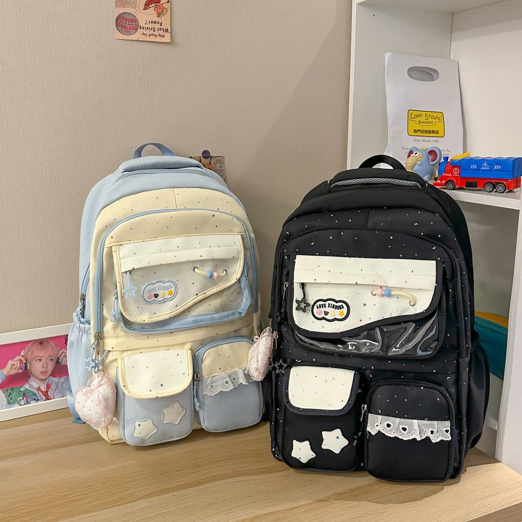 Schoolbag new 1011 high-value backpack female student large-capacity lightweight schoolbag female cute pain bag junior high school backpack