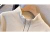 Gray Women's Knitted Sweater, Half-High Collar, Zipper Jacket, 2026 Spring Style - Versatile Base Layer or Outerwear
