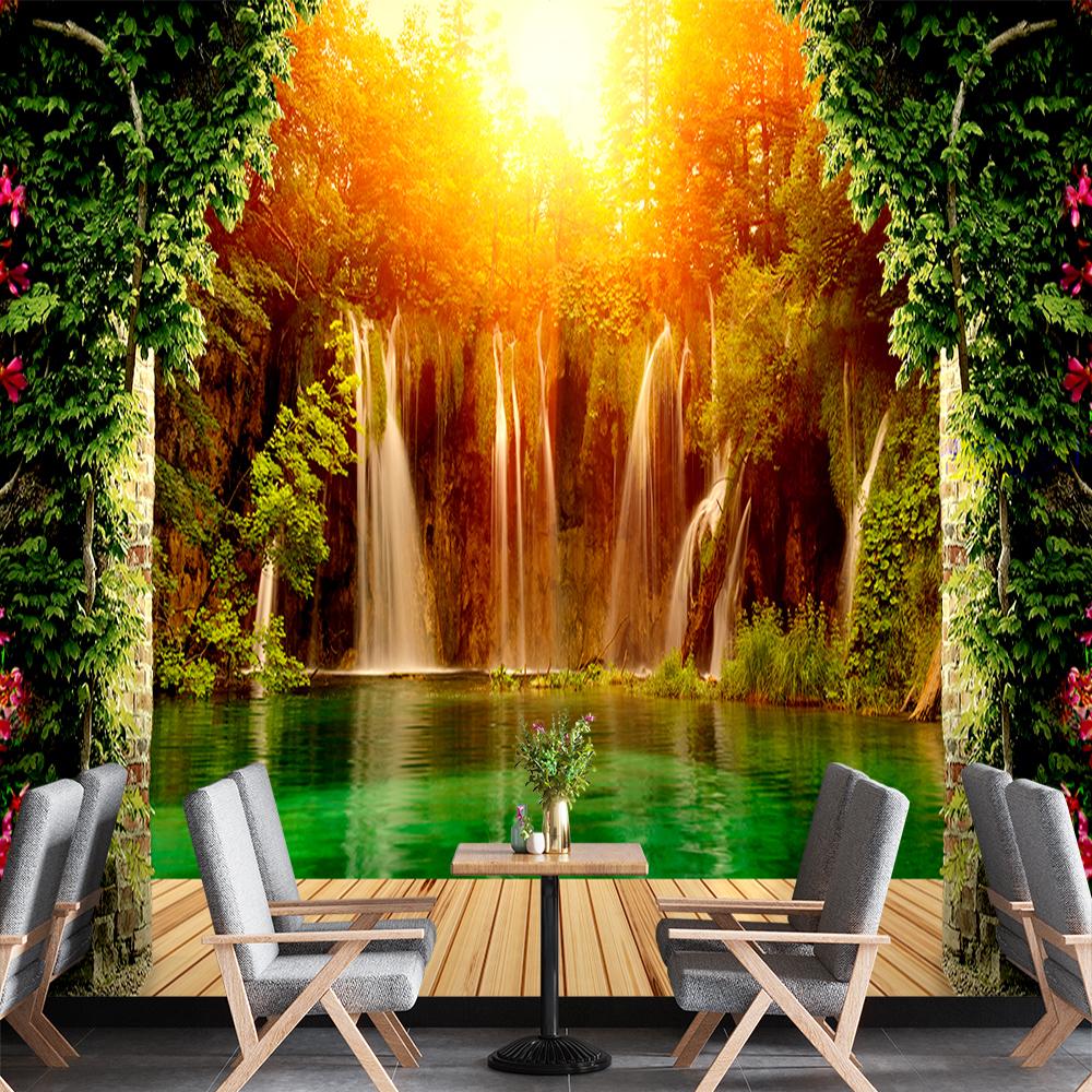 3D Tapeta Vodopád Pastorační Přírodní Krajina Vodopád Nástěnná Malba Obývací Pokoj Ložnice 3D Tapeta