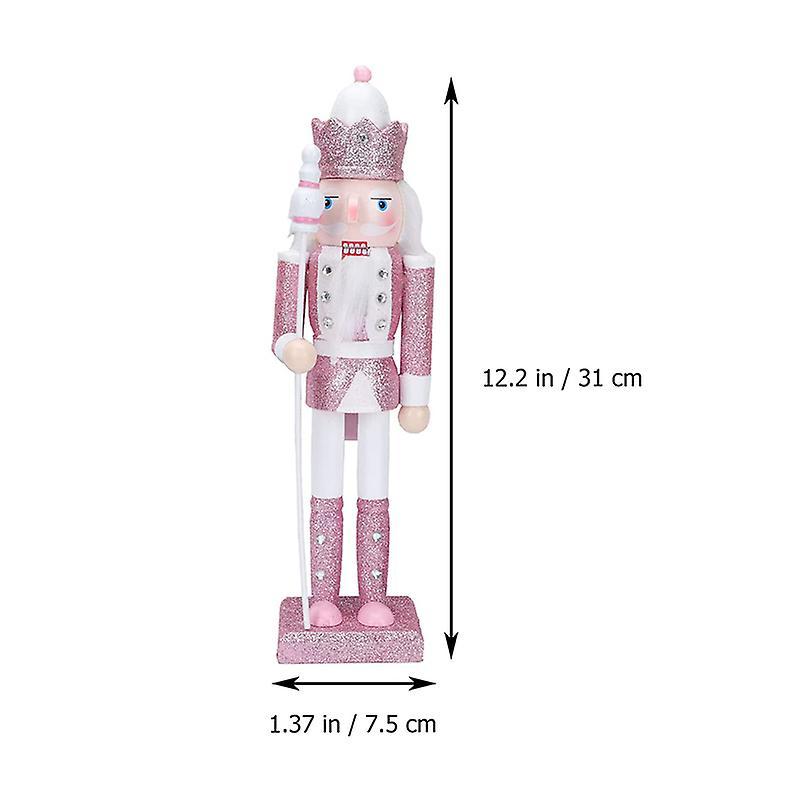 Nutcracker Soldier Puppet Ornament Hand-Painted Wooden Crafts Christmas Decoration for Home Living Room Bedroom