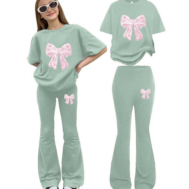 8-12 Jahre Kinder Mädchen T-Shirt und Hose Set Freizeitkleidung