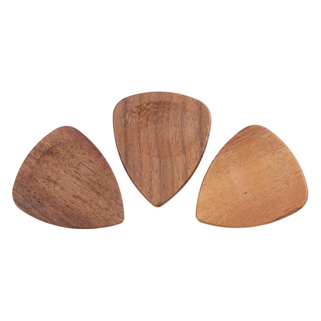 Wood Guitar Pick Holder Set 3 Pcs Wooden Guitar Picks and Storage Case for Performance