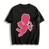 Sparkling Cupid Print Casual Top For Valentine's Day Pure Cotton T-shirt