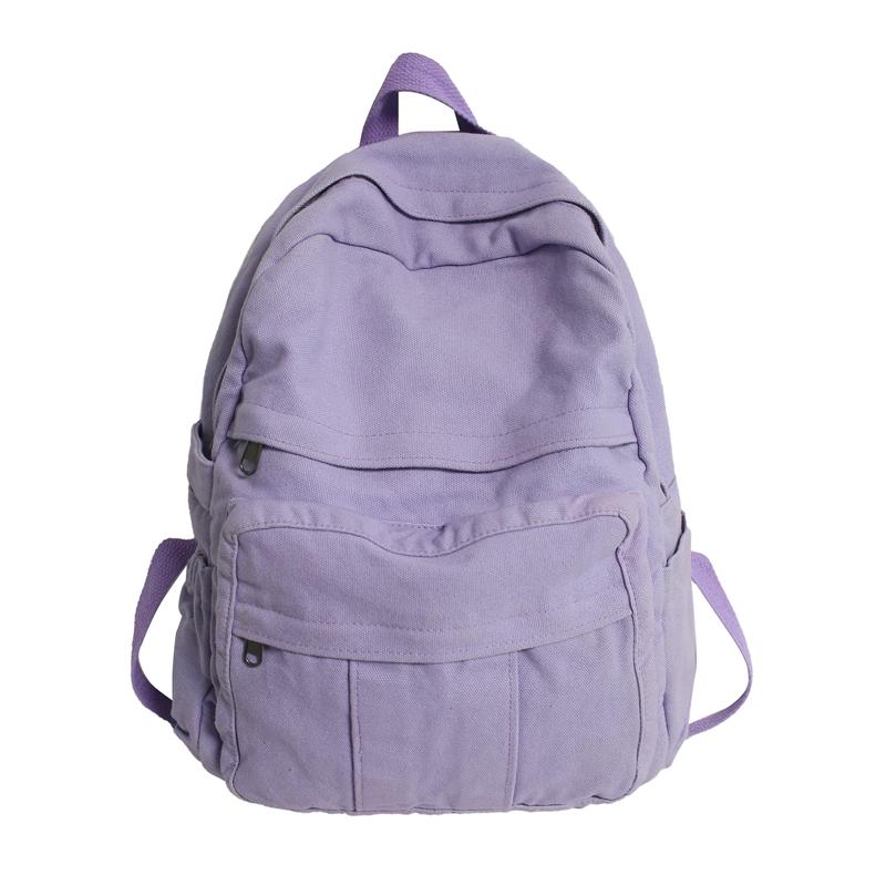 

Canvas Women s Backpack Girl School Bag Large Capacity Vintage Backpacks for College Students Casual Female Travel Backpack фиолетовый
