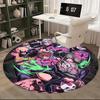 1pc Anime Cartoon Design Round Carpet - Office Chair Mat with Komiya, Tsuyu, Midoriya, Non-Slip Rug Suitable for Home Decor