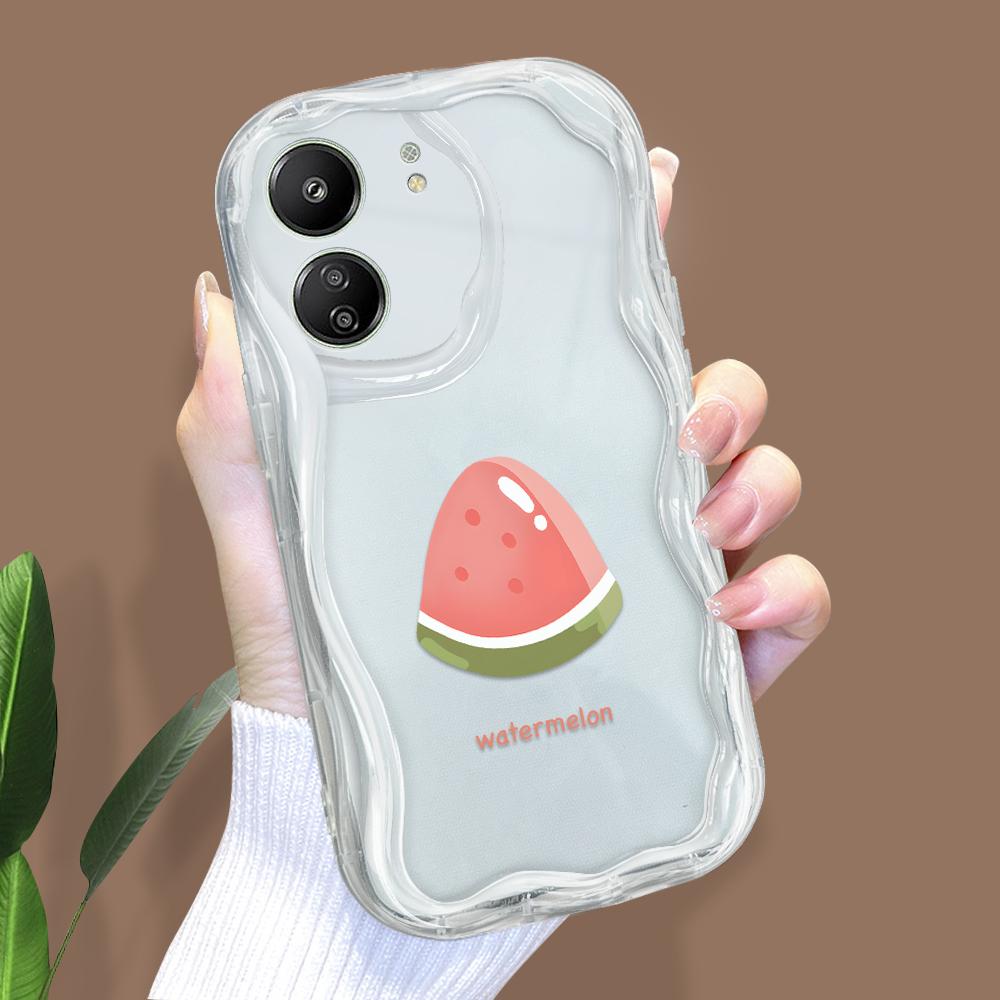 

Милый мультяшный узор, кремовая текстура, мягкий силиконовый чехол с волнистыми краями, чехол для телефона Xiaomi Redmi Redmi 12C прозрачный