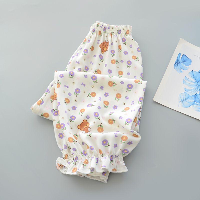 Girls' Summer Thin Mosquito Repellent Pants for Small and Medium-sized Children Baby Girls' Summer Outerwear Pants