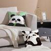 Lovely Panda Pillow Case Anti-dustmite Pillowcase Invisible Zipper Silky Short Plush Sofa Cushion Cover