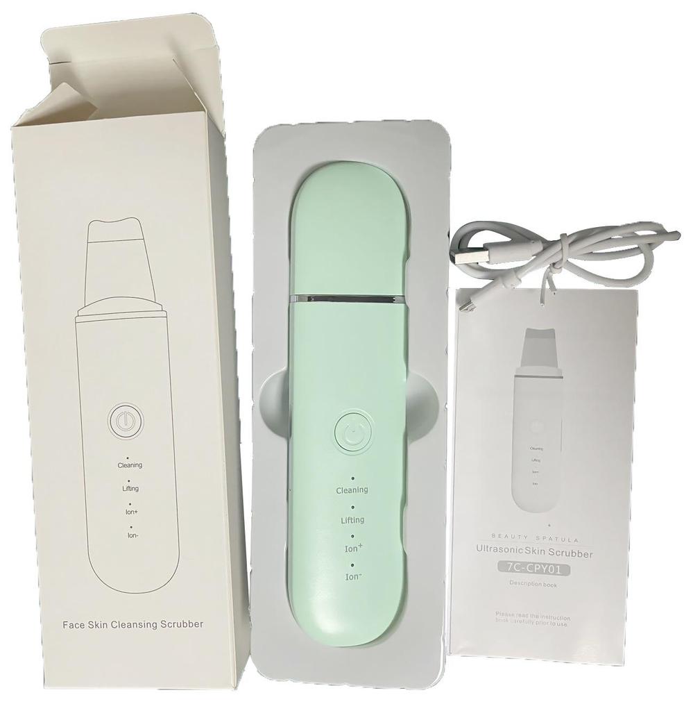 Ultrasonic Skin Scrubber & Microcurrent Color Light Therapy Device for Blackhead Removal & Dead Skin Cleansing