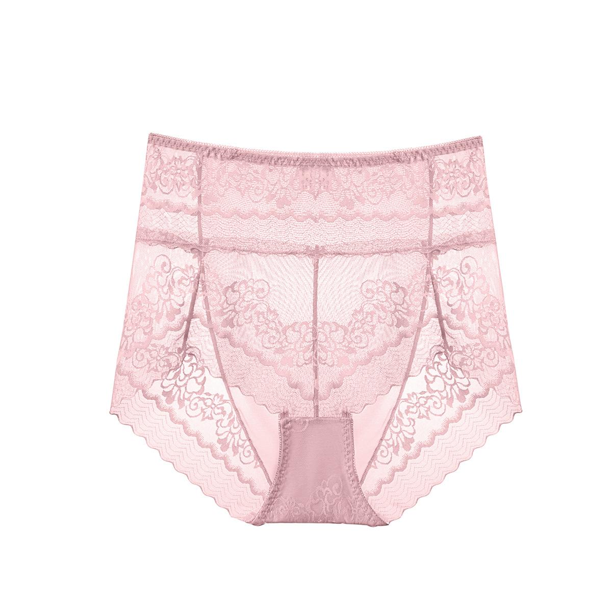 

Кружевное нижнее белье с высокой талией для женщин, бесшовные трусики из чистого хлопка, утягивающие промежность, женские трусики, сексуальные, большого размера L