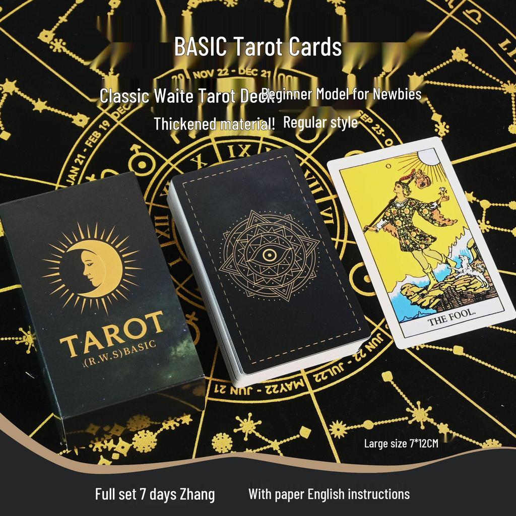Waterproof Black PVC Tarot Cards - Colorful 78 Card Deck for Board Games