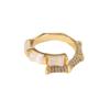 Bamboo Segment Inlaid Diamond Adjustable Gold Ring