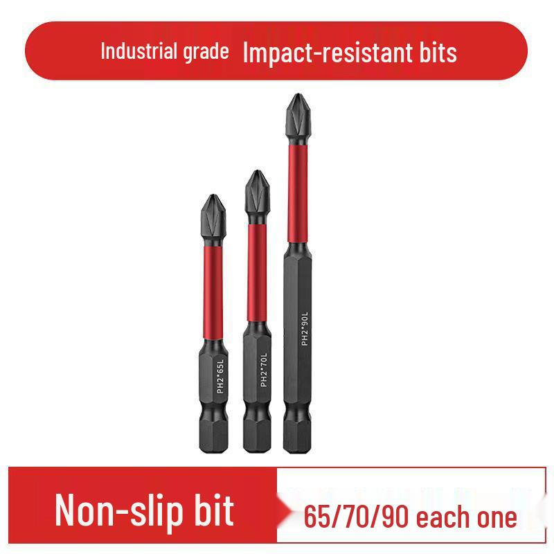 Tungsten Steel Non-Slip Magnetic Phillips Screwdriver Bits - Impact-Resistant and Super Hard for Electric Drills
