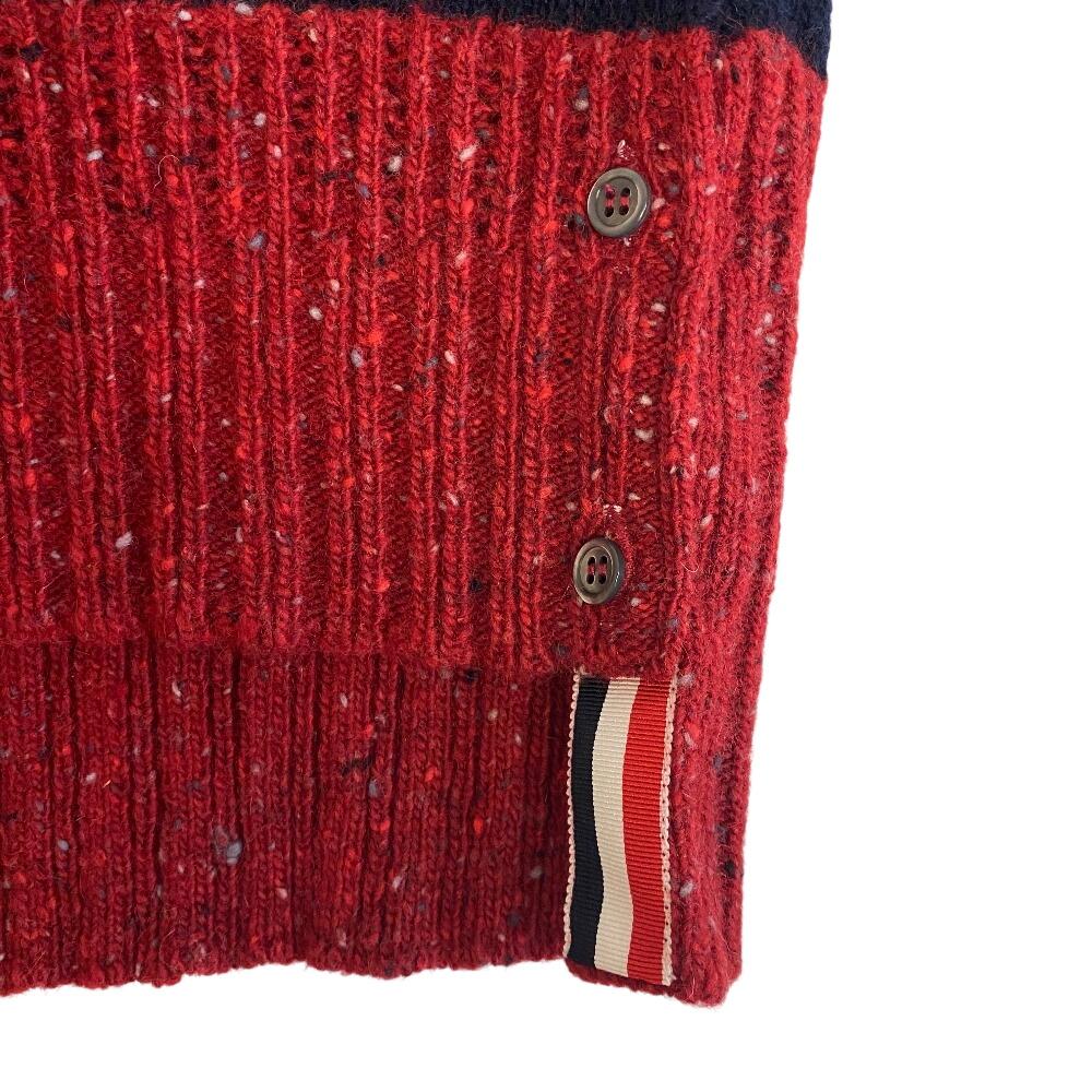 THOM BROWNE Knit Wool Sweater Navy Wool Women Used