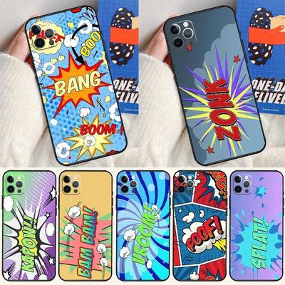 Iphone14 Mobile Phone Case Comic Speech Foam Prosperity Mobile Phone Case Hair Color Painting Anti-Drop For Anti-Drop