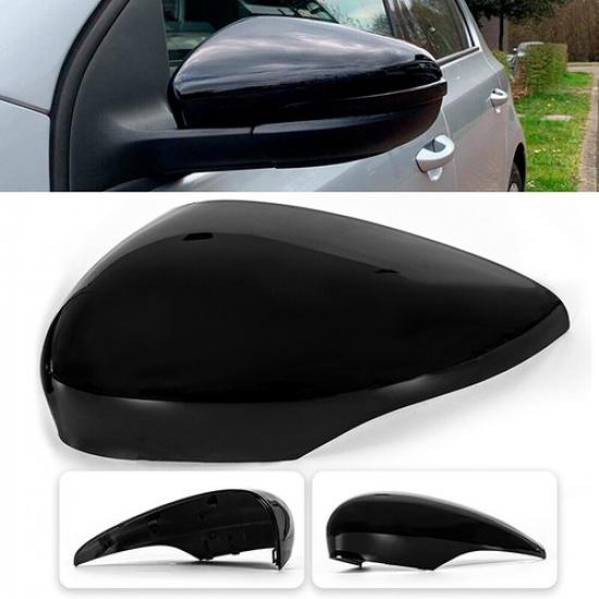 Left Side Rearview Mirror Cover Caps Trim For 2011-2017 Ford Fiesta Gloss Black