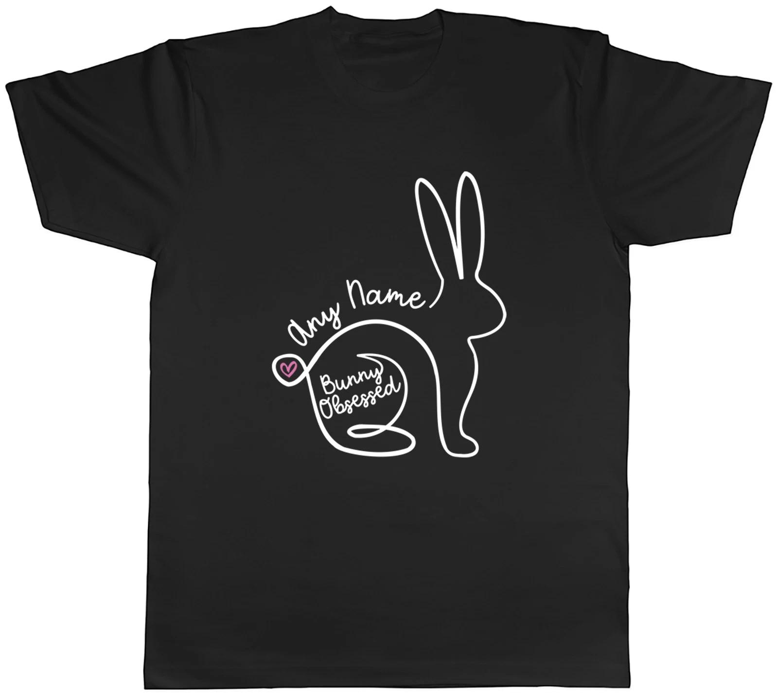 Personalised Any Name Bunny Obsessed Rabbit Lover Mens T-Shirt Tee Gift Top S