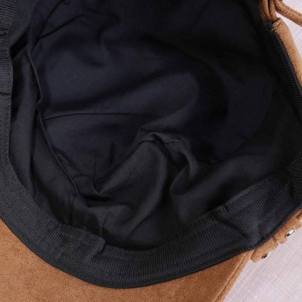 Retro Flat Top Hat Imitation Suede Rivet cap Korean Style Baseball Cap for Women