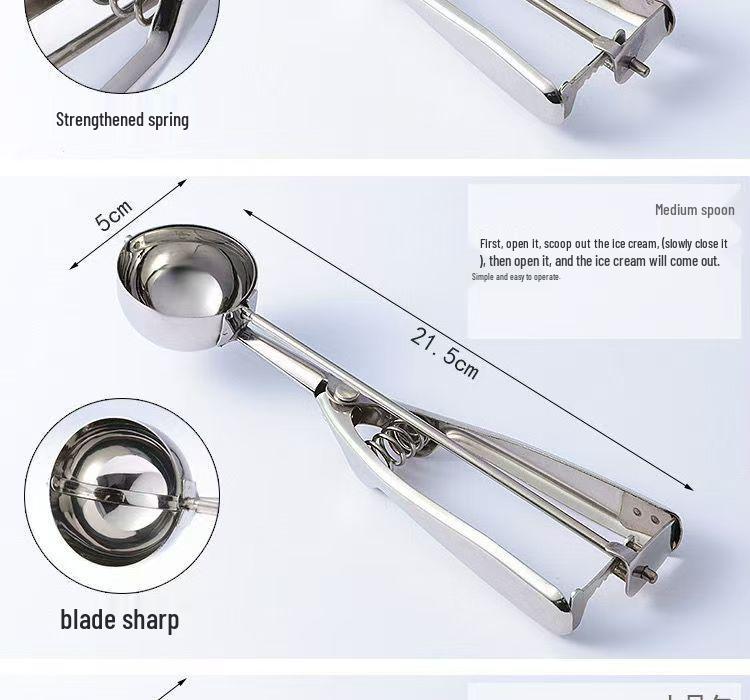 Stainless Steel Ice Cream Scoop & Spade – Customizable Fruit and Ice Cream Scooper