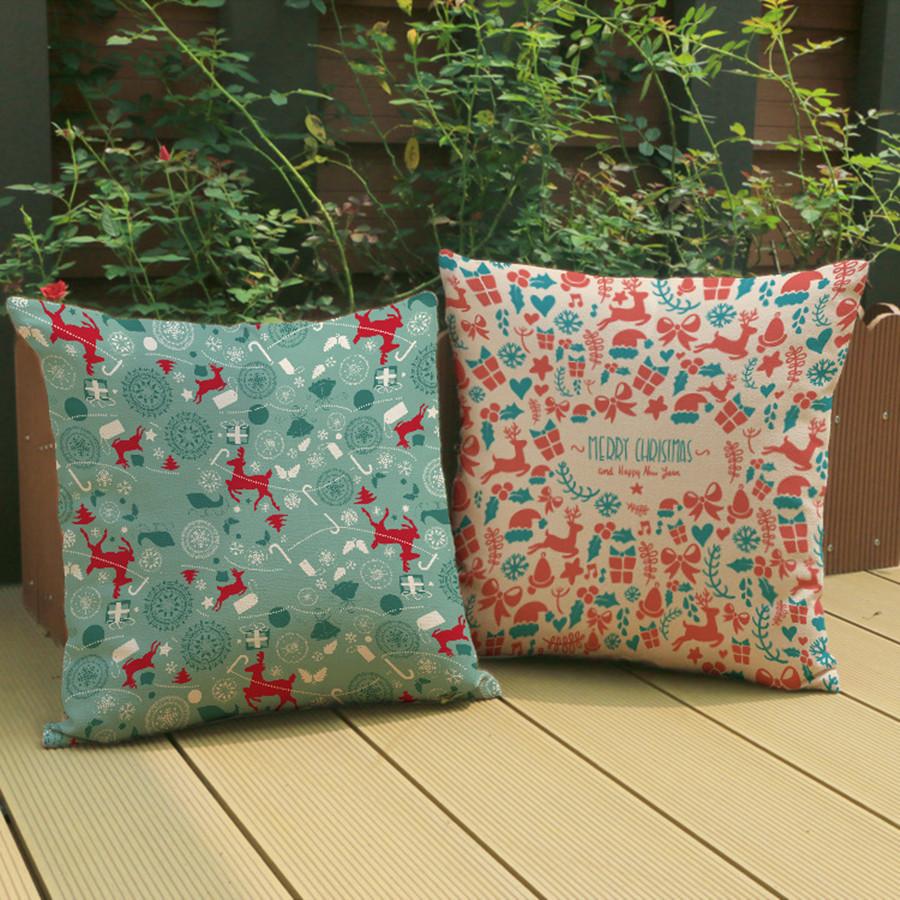 Modern Minimalist Cartoon Christmas Cushion Cover Christmas Sofa Decoration Cotton Linen Pillow Case Elk Christmas Gifts Cojines