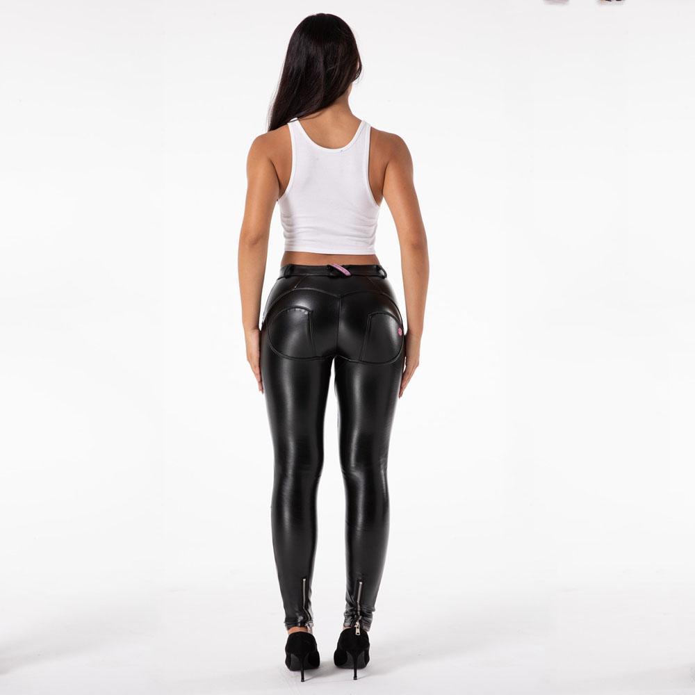 Shascullfites Melody Sexy PU Pantalones de charol Cintura regular Pantalones  elásticos de lápiz Mujeres Negro Látex Pantalones delgados Femenino Suaves  Leggings cálidos comprar a buen precio — entrega gratuita, reseñas reales  con