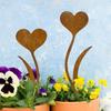 Rustic Wrought Iron Garden Stake Heart Bird Animal Yard Art Outdoor Metal Decor Courtyard Ornament Gift