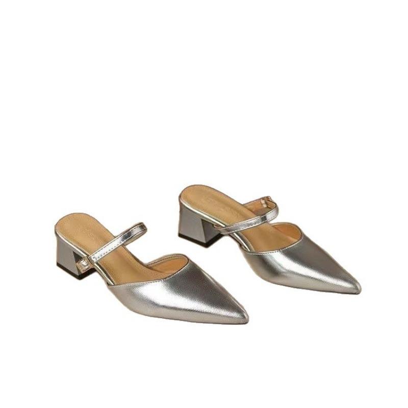 Summer pointed head bag head temperament versatile high heels slippers new