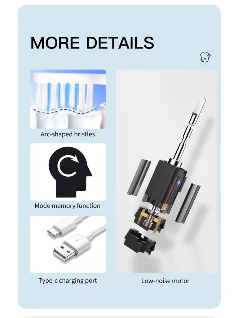 Electric Toothbrush for Adults with Soft Bristles, Intelligent Charging, and Sweep-Vibration Technology – Ideal Couple Gift