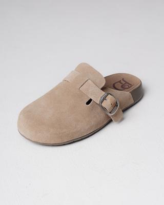 Prima d'Arte 53500 36 Beige Suede Clogs with Buckle