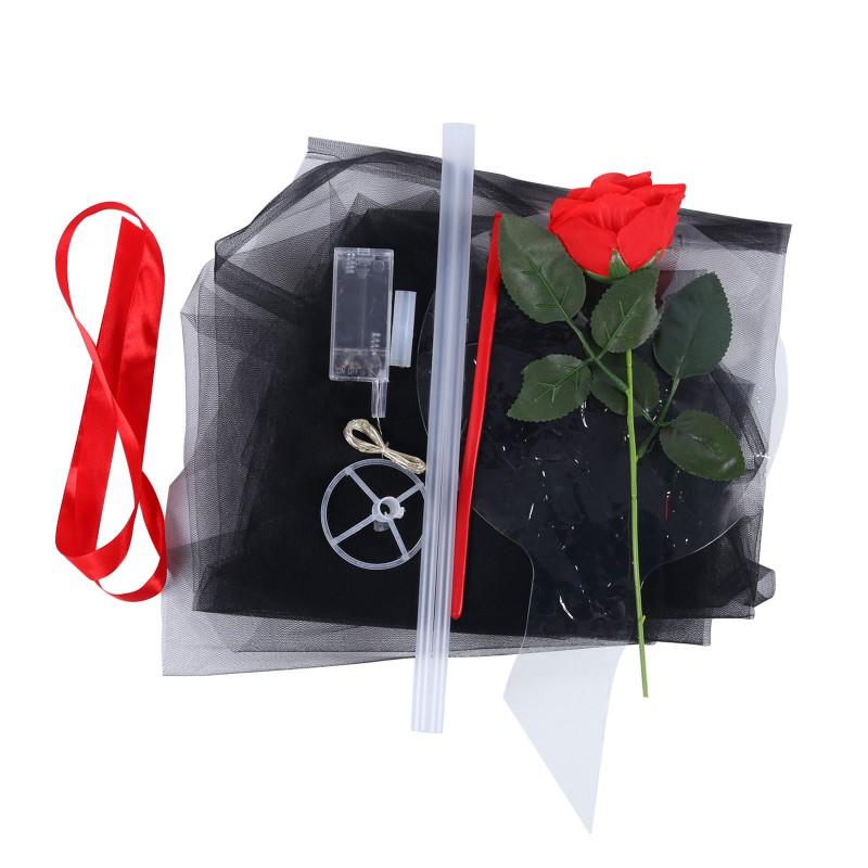 LED-Leuchtballon, Rosenstrauß, transparent, Bobo-Ball, Rose, Valentinstagsgeschenk, Geburtstag, Party, Hochzeit, Dekoration, Luftballons