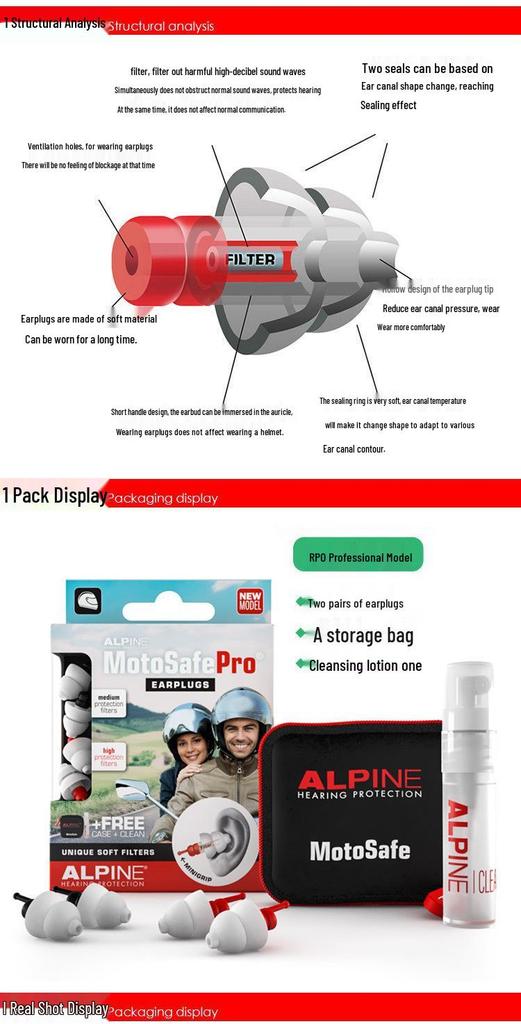 Alpine Netherlands Motorcycle Safety Earplugs for Noise Reduction in Cycling and Driving
