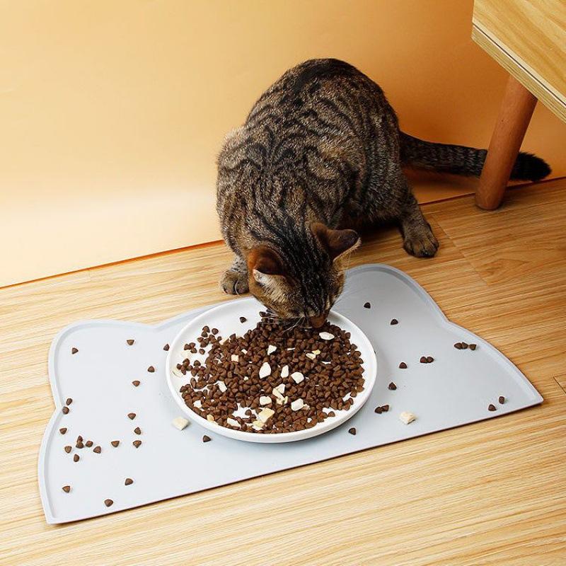 Pet Silicone Food Mat Portable Heat Insulation Waterproof Non-Slip Feeding Mat Slow Feeder Bowl Pad Cushion Cat Dog Pet Supplies