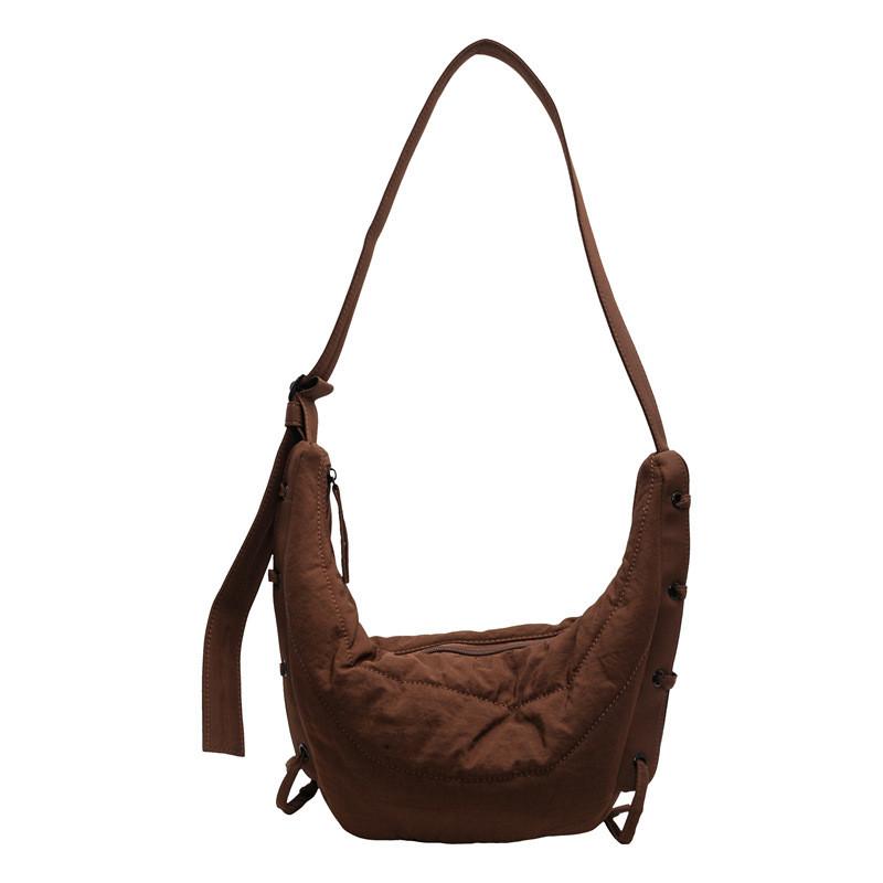Ielgy Casual All-Match Fashion Ladies Messenger Bag Nylon Cloth One-Shoulder Dumpling Bag