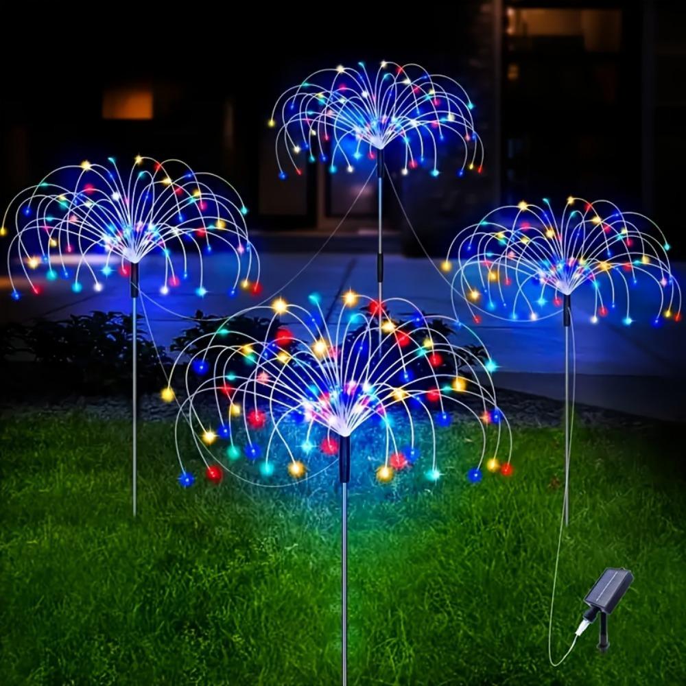 Solar Garden Firework Lights Outdoor Waterproof 8modes Sparklers Solar Lamp For Outside Backyard Yard Pathway Decoration