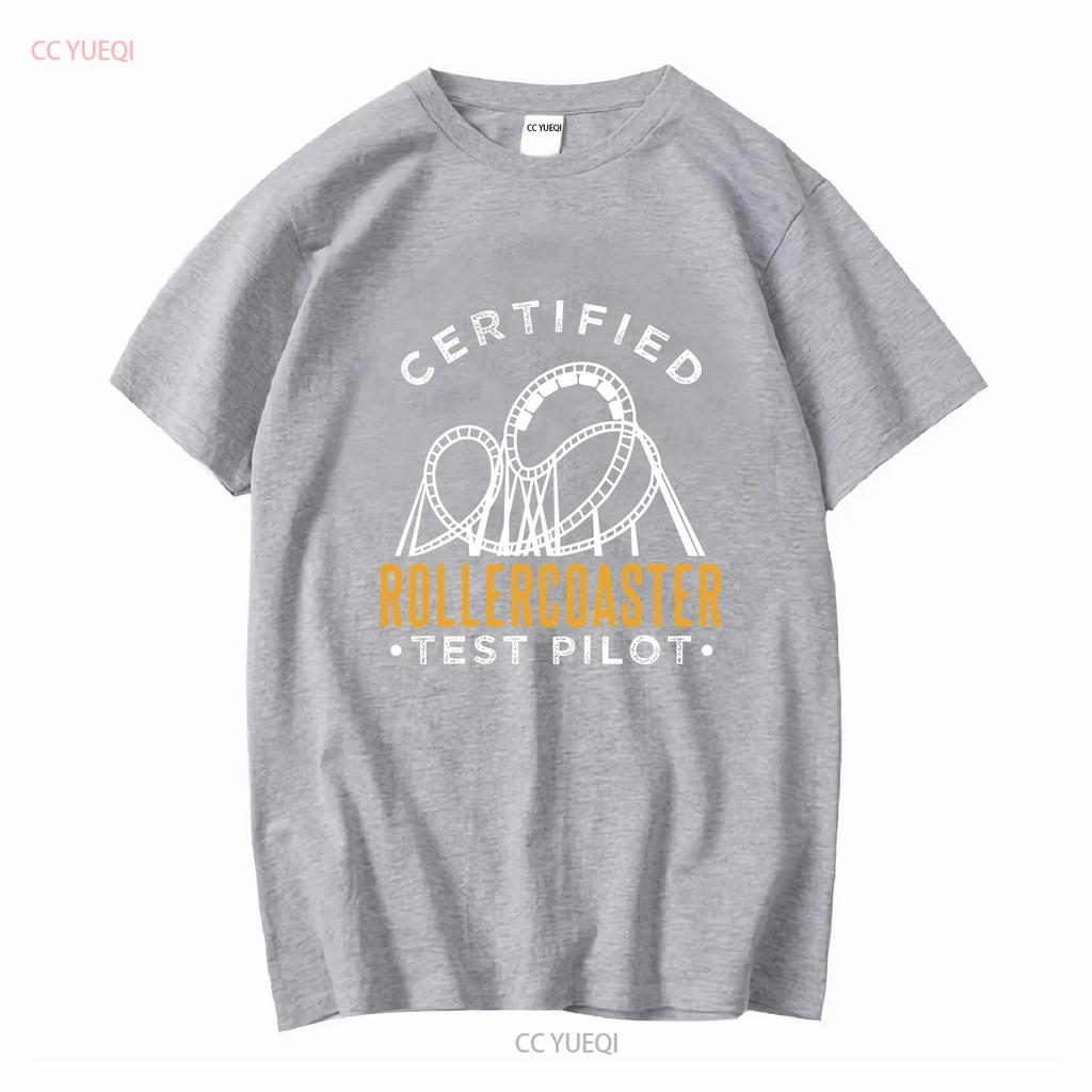 Nwt Certified Rollercoaster Test Pilot Funny T Shirt Long Or Short Sleeves Vintage Washed Stylish Comfortable Versatile Unisex