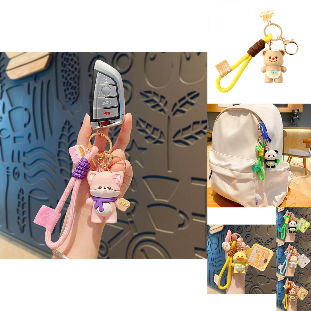 Cute Car Keychain Soft Bread House Series Creative Cartoon Silicone Key Accessory