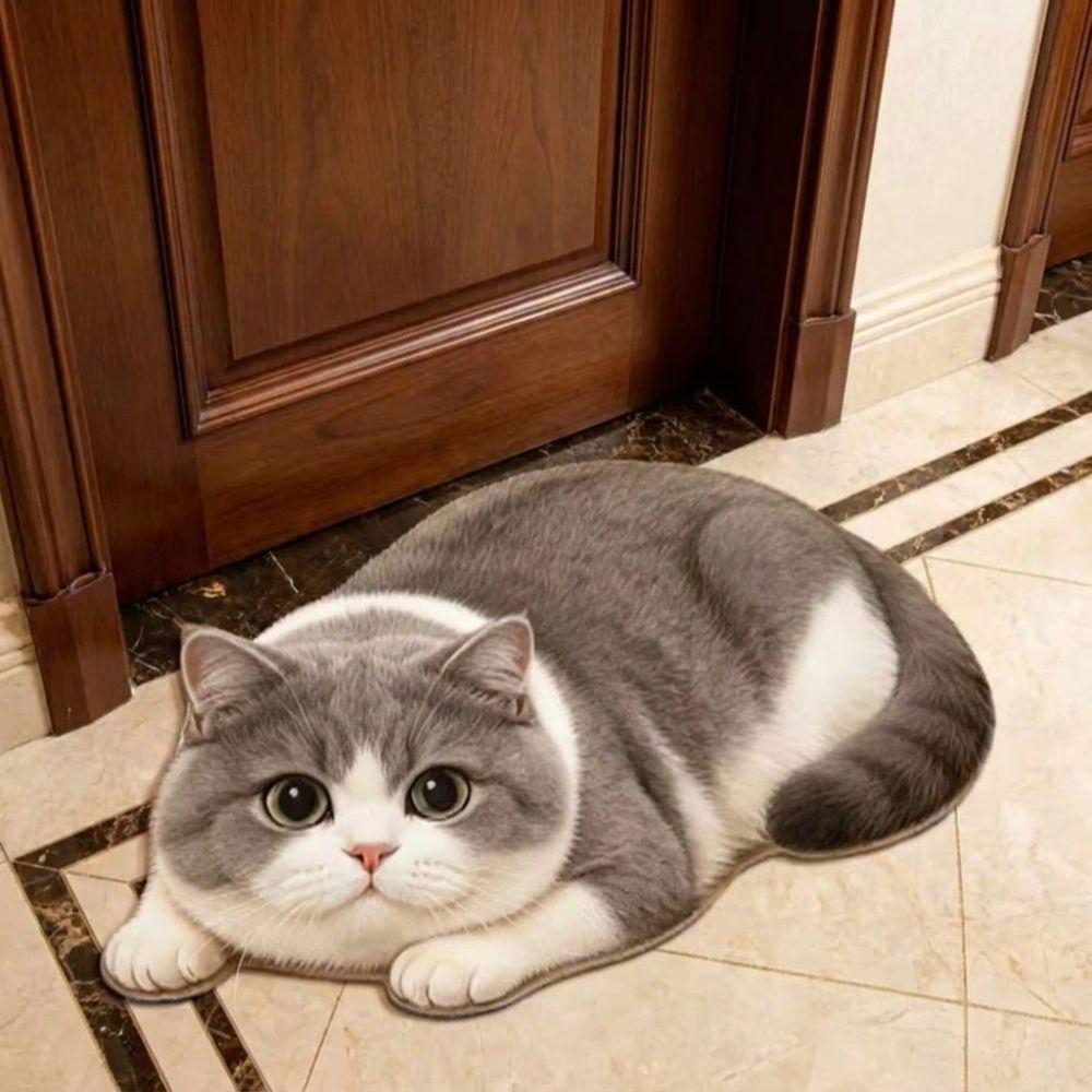Non-Slip Home Decor Carpet Anti-fouling Cartoon Carpet Soft Cat-Shaped Area Rug  Bedrooms