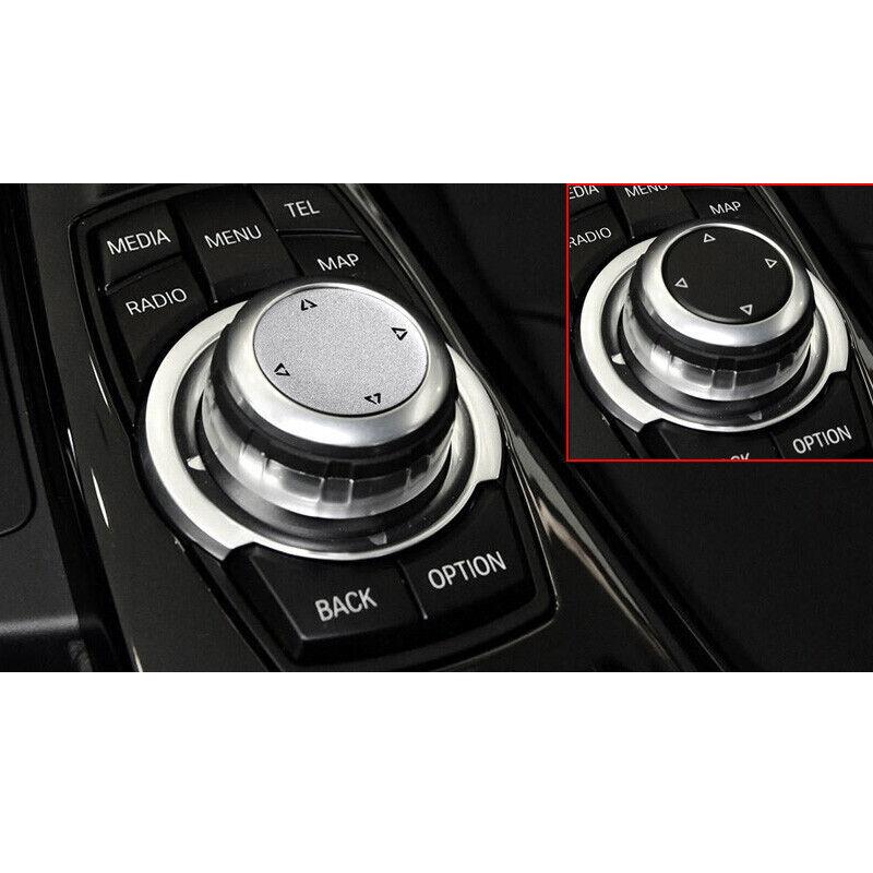For BMW X3 F25 X4 2011-2017 Silver Aluminum Console Multimedia Knob Cover Decor