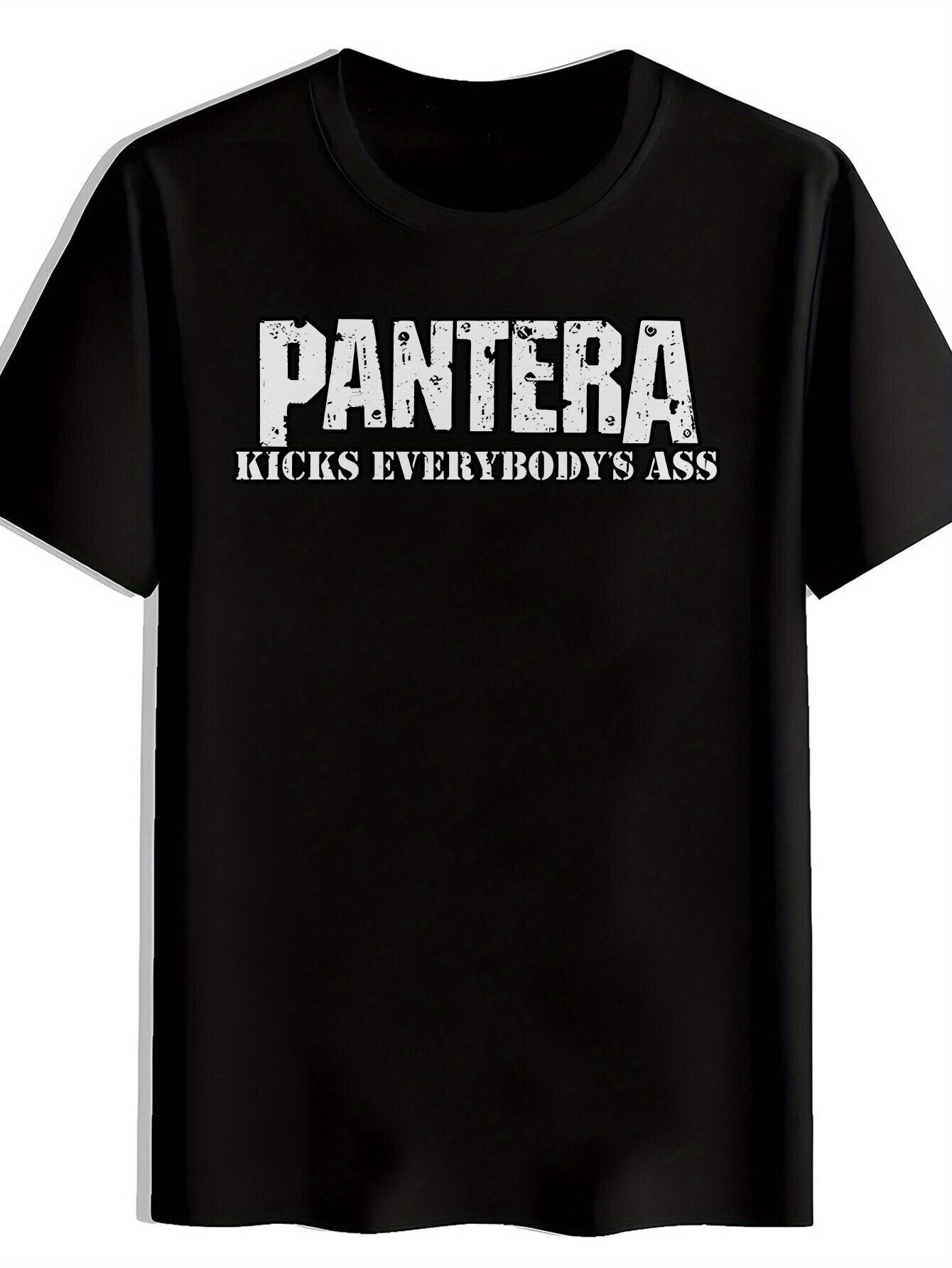 Black Pantera Kicks Everybody S Ass Graphic T-shirt - Casual Crew Neck S