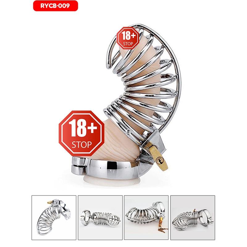 RUNYU Adult Sextoy Tooys Men'S Metal Penis Chastity Cage Adjustable Cock Ring Restriction Punitive Stainless Steel Lock Sex Toy