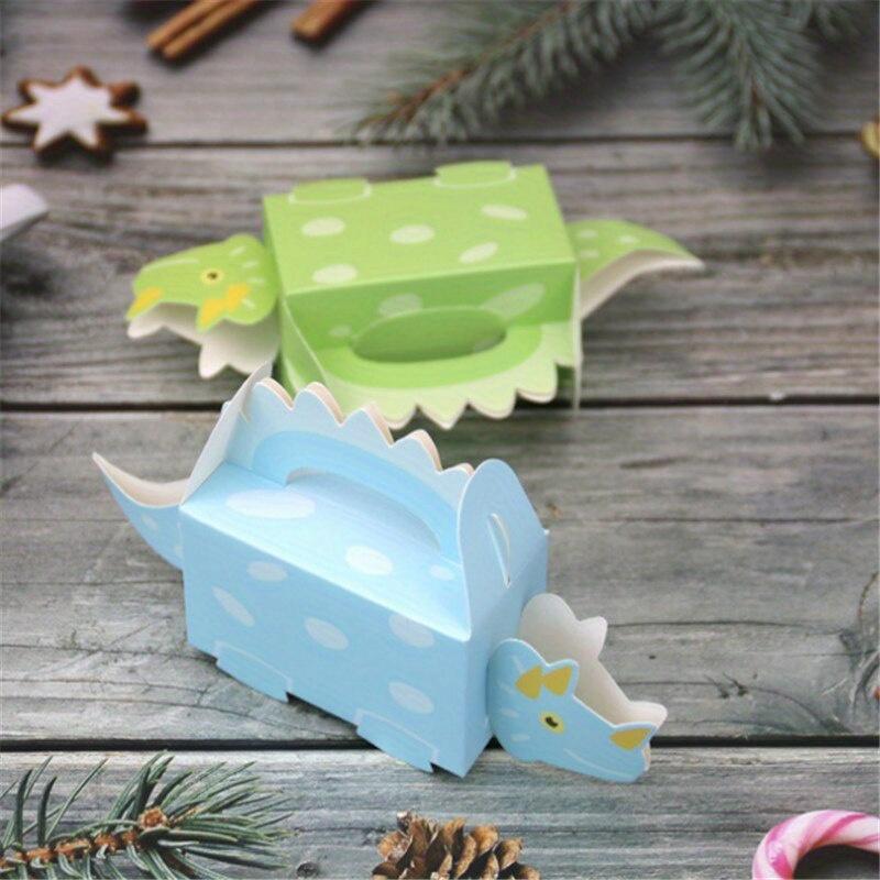 10 st Dinosauriefest Blå Grön Kaklåda för Babyshower Godislåda Godis Barn Födelsedagsfest Bröllopspresenter Papperslådor för Förpackning