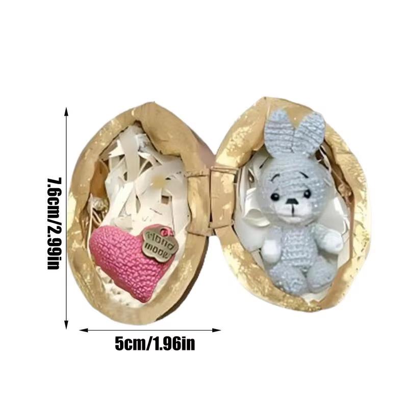 

Вязаный крючком зверёк ручной работы в скорлупе грецкого ореха, Вязаная кукла ручной работы Зайчик Мишка, Вязаный крючком зверёк ручной работы в скорлупе грецкого ореха