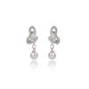 Silver Needle Light Luxury Pearl & Rhinestone Butterfly Earrings for Women