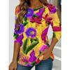 Flower Printing Versatile Comfortable Long Sleeve Fashion Loose Pullovers Long Sleeves Women’s