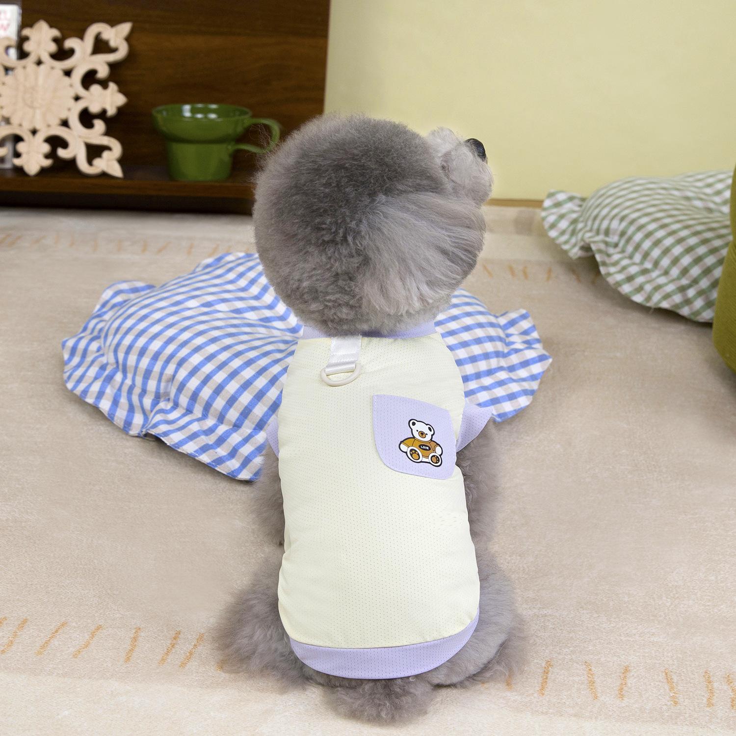 

Весенне-летняя собачья майка дышащая мягкая футболка для питомца для маленьких и средних собак кошек милая тонкая одежда для щенков костюм чихуахуа бишона жёлтый