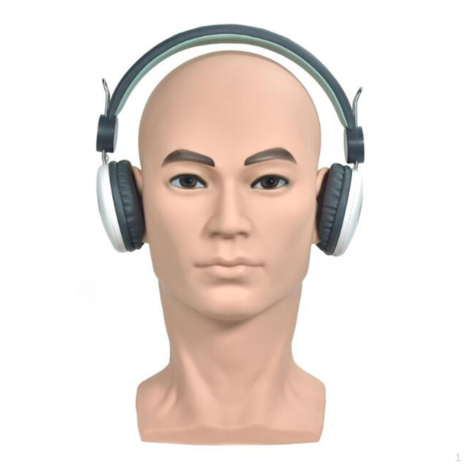 

Bald Head Male Professional Cosmetology Doll for Wig Making, Display Wigs, Eyeglasses, Hats,