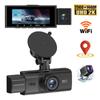 3 Channel WiFi GPS Dash Cam Car DVR Black Box 2K Video Recorder Front Inside Rear View Camera Car Accessories