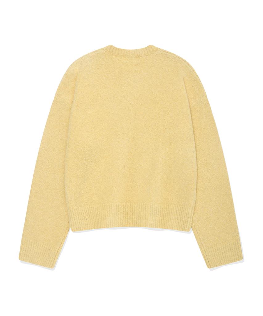 COVERNAT WOMAN Boucle Round Knit Light Yellow