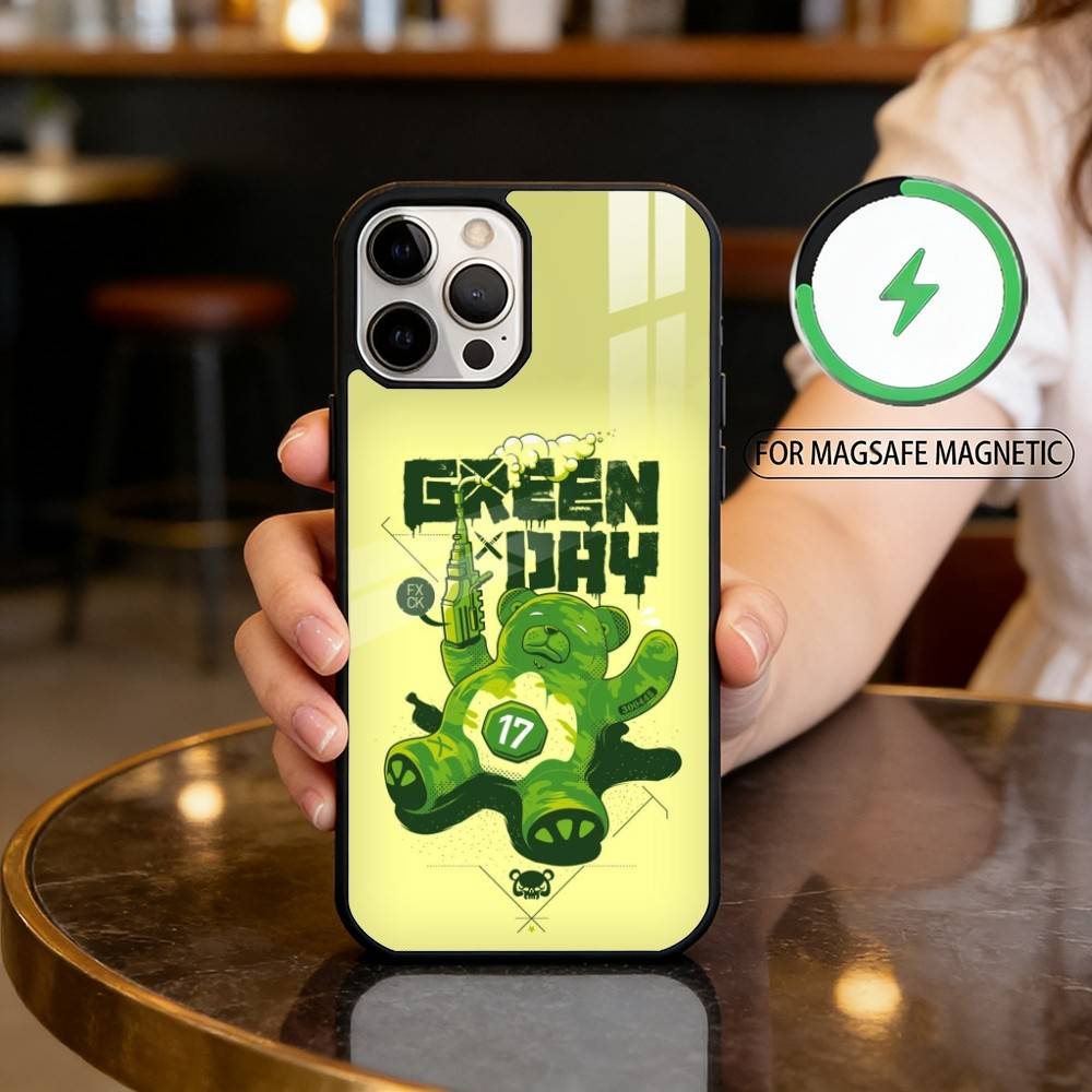 

G-Green D-Day Band Phone Case For iPhone17,16,15,14,13,12,11 Plus,Pro Max Magnetic For Magsafe Wireless Charging iPhone13PRO