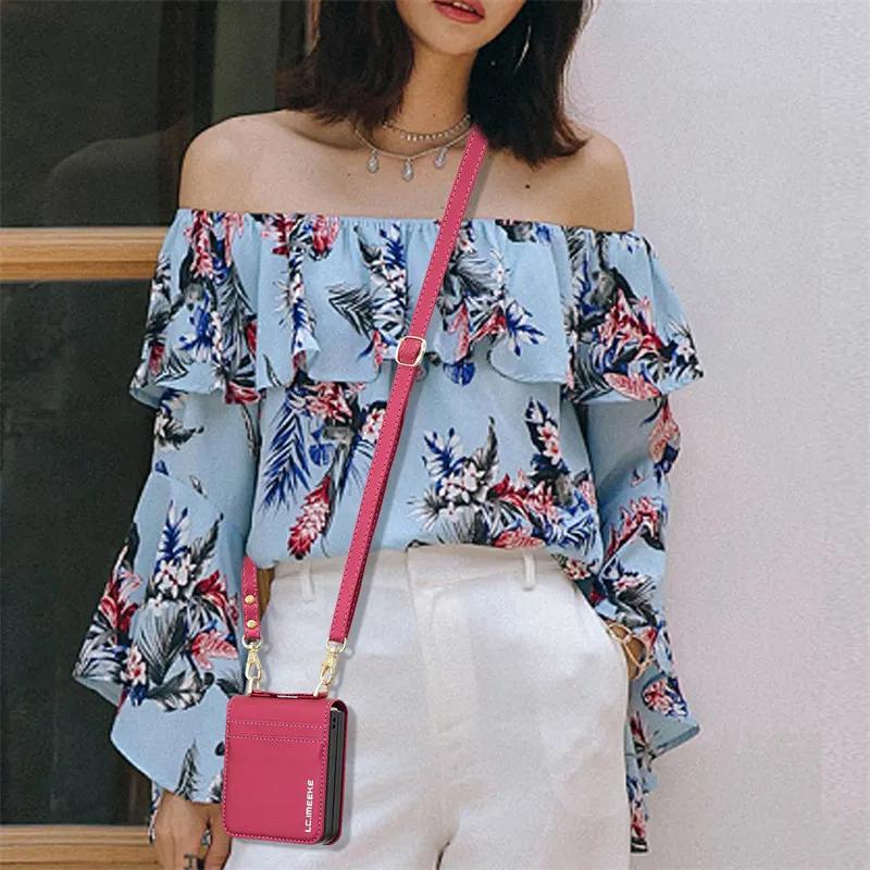 Magnetic Flip Leather Phone Case for Samsung Galaxy Z Flip 6 5 4 3 5G Flip6 Flip5 Flip4 Wallet Card Cover Etui Coque